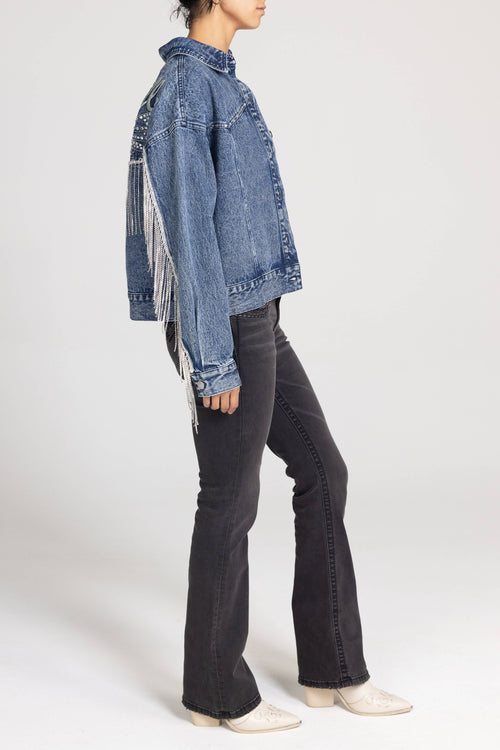 Miss Me-Nashville Fringe Denim Jacket