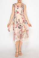Origami Apparel Sleeveless Lace Midi Dress – 4609BG PK Guitar
