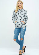 LA Soul - Paw Print Plus Size Hoodie With Pocket
