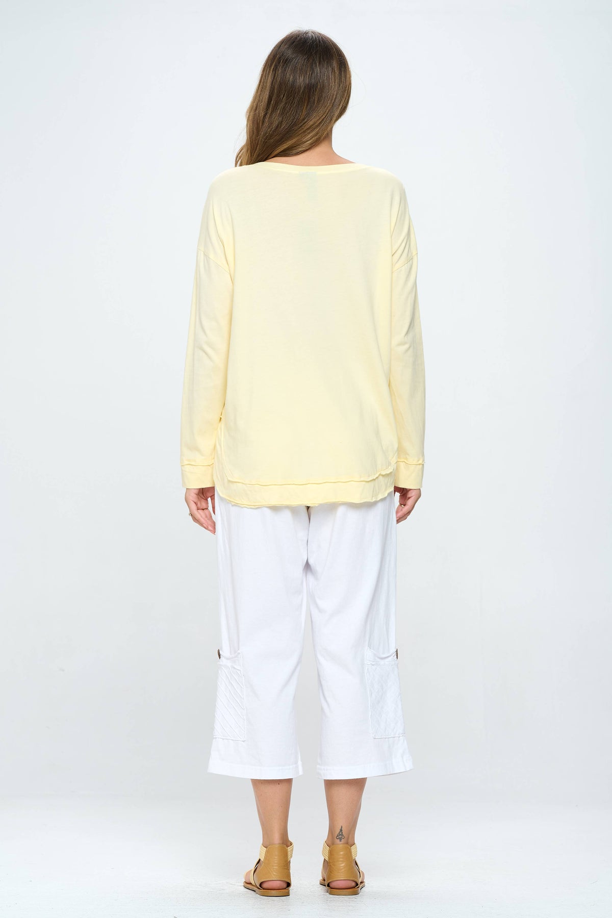 Focus Fashion - Relaxed Long Sleeve T-Shirt Supima Cotton -SC142