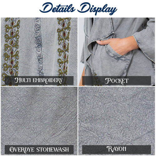 Young Threads - Bohemian Elegance: Stonewashed Rayon Kimono