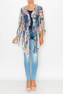 Origami Apparel ~ Lace and Crochet inspired - OLS-4495 BG/DENIM ROSE
