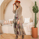 Young Threads - Rustic Bohemian: Smocked Patchwork Maxi Dress - New