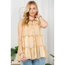 YOUNG THREADS - 60s-Inspired Sleeveless Jhabla Top Button-Down Shirt