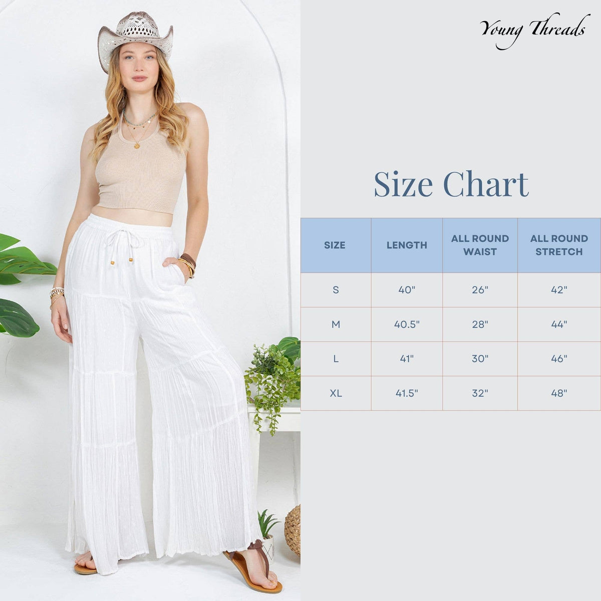 Young Threads - Retro Revival Long Flared Patchwork Pants (New Color)