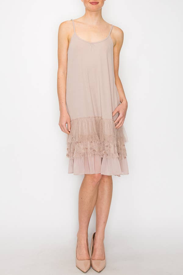 Origami Apparel ~ Lace and Crochet inspired - OLS-4672 TAUPE