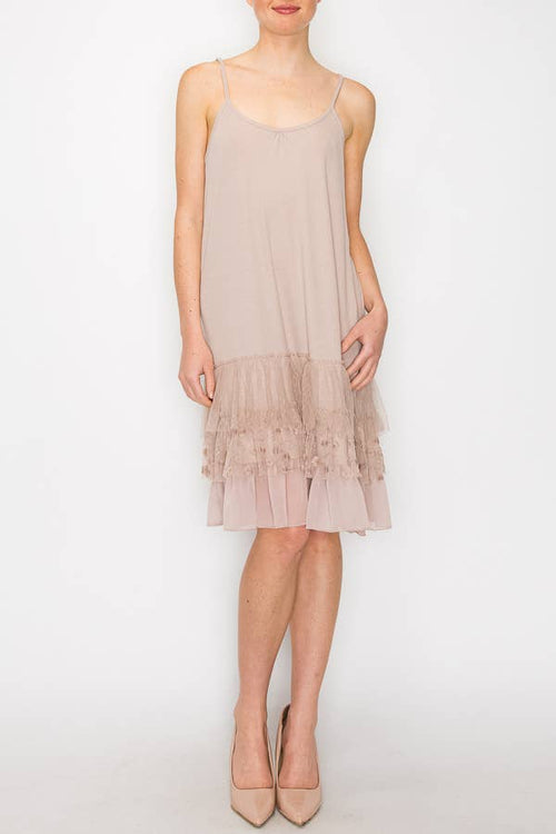 Origami Apparel ~ Lace and Crochet inspired - OLS-4672 TAUPE