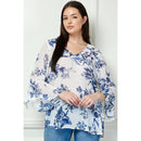 Winslow Collection - PLUS SIZE RUFFLE SLEEVE V-NECK SWING TOP