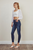 HIGH RISE ANKLE SKINNY JEANS-KC2510D