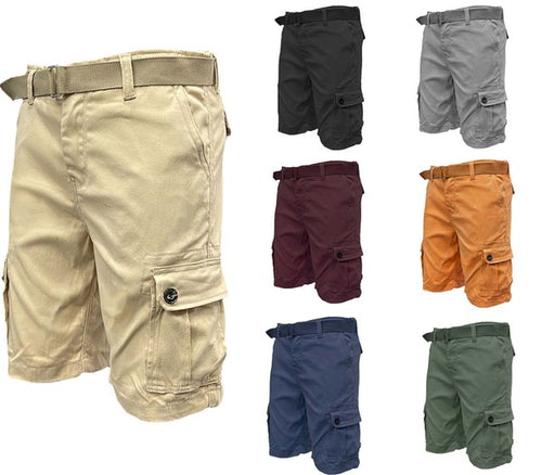 Men's Classic Cargo Shorts Perfect for Special Outings or Everyday Wear Weiv Mens Belted Cargo Shorts with Belt