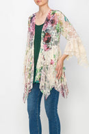Origami Apparel ~ Lace and Crochet inspired - OLS-4618 BG/BIG ROSE CARDIGAN