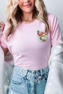 Front view of a Wild West graphic short-sleeve T-shirt with a small chest graphic