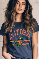 Florida Gators graphic short-sleeve T-shirt with printed lettering, shown worn by a model