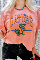 Florida Gators graphic short-sleeve T-shirt with printed lettering, shown worn by a model