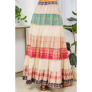Young Threads - Vintage Vibes: Crinkled Tiered Skirt With Mixed Cotton Dobby