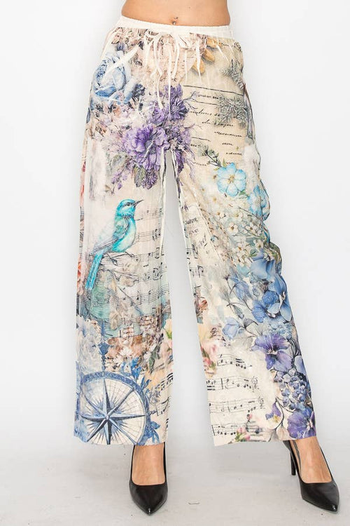 Origami Apparel ~ Lace and Crochet inspired - OLS-4703BG-BIRD FLORAL