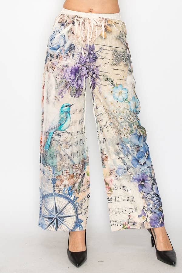Origami Apparel ~ Lace and Crochet inspired - OLS-4703BG-BIRD FLORAL