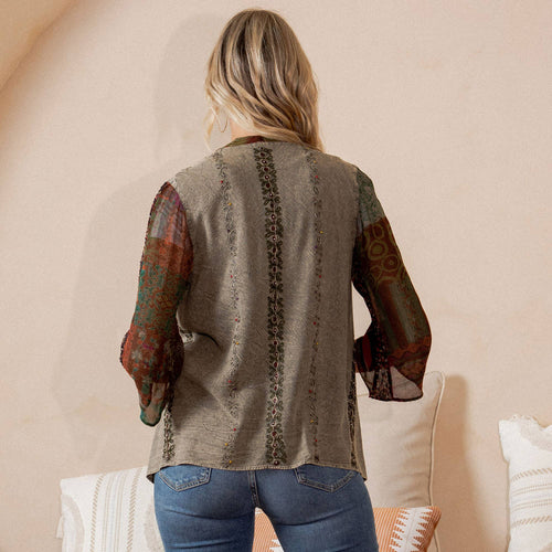 Young Threads - Bohemian Elegance: Stonewashed Rayon Kimono