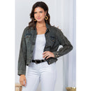Young Threads - Western Women’s Long Sleeve Button Down Crop Denim Jacket