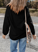 White Football Graphic Game Day Embroidered Corded Sweatshirt