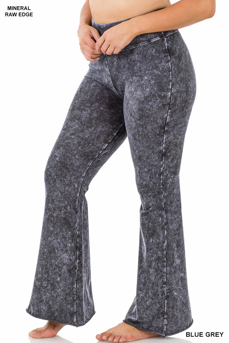 42POPS - ",..._ SI-19553 PLUS SIZE MINERAL WASHED Yoga pants