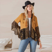 Young Threads - Printed Rayon Kimono Shrug with Embroidery (New Color)
