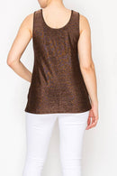 Origami Apparel ~ Lace and Crochet inspired - Shimmery Essential Sleeveless Lurex Tank - 4844COPPER
