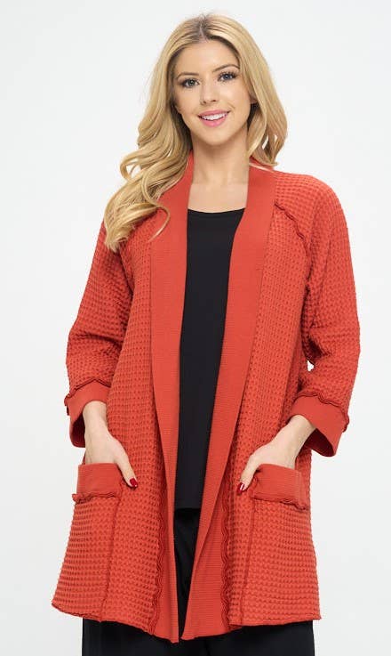 Focus Fashion - 3/4 Sleeve Long Cardigan - BW104