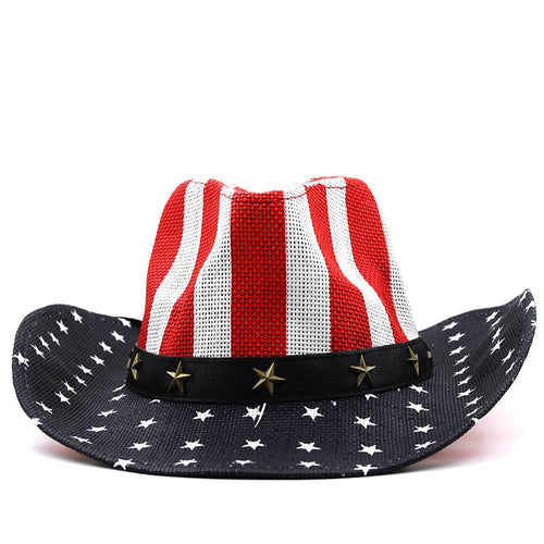 Ole - American Flag Cowboy Straw Hat