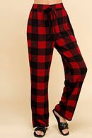 Shopin LA - SPP8043 WOMEN COMFY DRAWSTRING PLAID LOUNGE COMFY PANTS