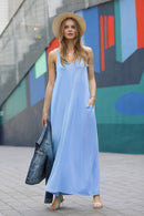 42POPS - `.42pops Maxi Dress w/ adjustable strap & pockets
