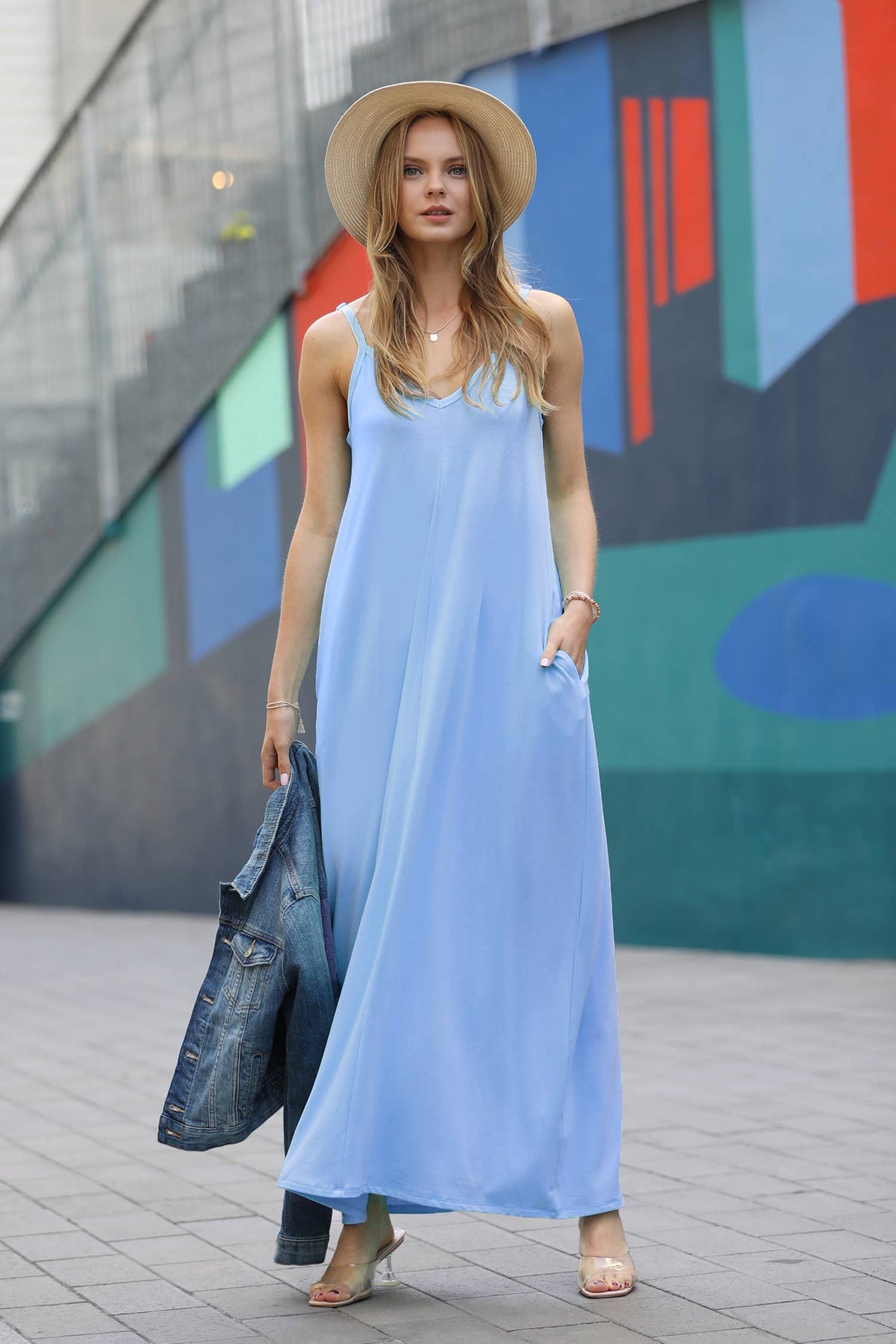 42POPS - `.42pops Maxi Dress w/ adjustable strap & pockets