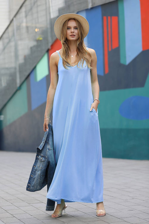 42POPS - `.42pops Maxi Dress w/ adjustable strap & pockets