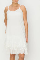 Origami Apparel ~ Lace and Crochet inspired - OLS-4672 IVORY SLIP DRESS OR EXTENDER