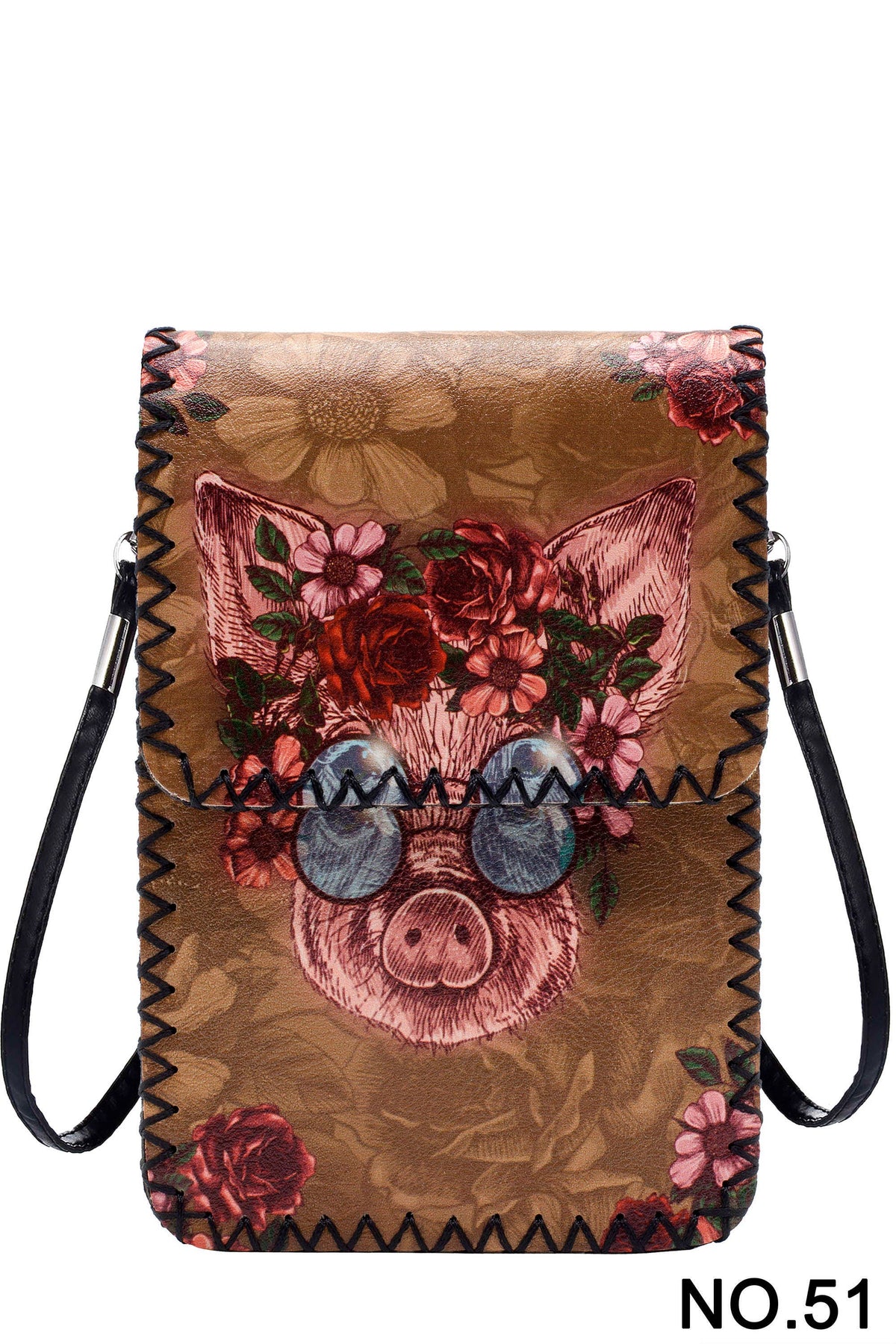 Ole - Floral Pig Printed Crossbody HB0580 - No.51 BR
