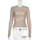 Hope & Sunshine - Sheer Long-Sleeve Slim Fit Top