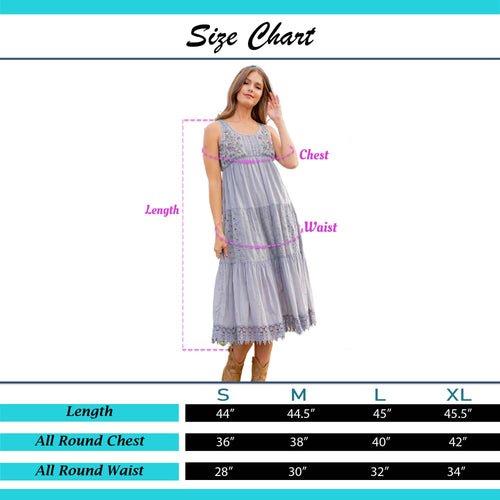 Young Threads - Embroidered Patchwork Dress With Lace Trim