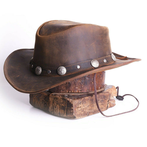Lesa Collection Bullring Leather Cowboy Hat for Men & Wome