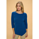 Perseption - SCOOP NECK BUTTON SHOULDER SWEATER