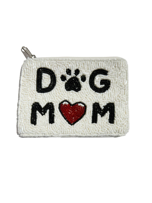 Ole - DOG MOM Beaded Mani Coin Purse