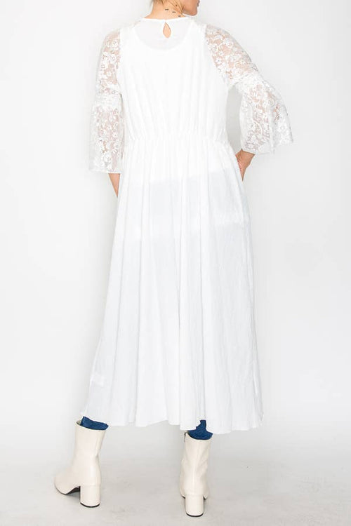 Origami Apparel ~ Lace and Crochet inspired - INTERCHANGEABLE DRESS AND JACKET-4758IVORY