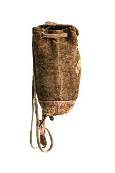 Earth Divas - Cotton Backpack With Embroidered Sea Turtle, Brown