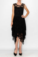 Origami Apparel ~ Lace and Crochet inspired - Taupe Lined Dress with Matching Slip