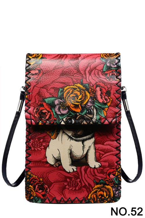 Ole - Floral Pug Printed Crossbody HB0580 - NO.52RR
