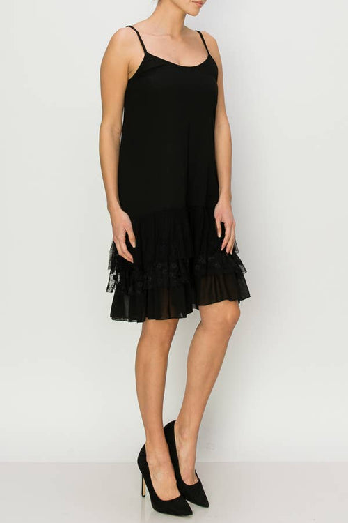 Origami Apparel ~ Lace and Crochet inspired - OLS-4672 Black Slip Dress Extender