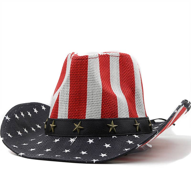 Ole - American Flag Cowboy Straw Hat