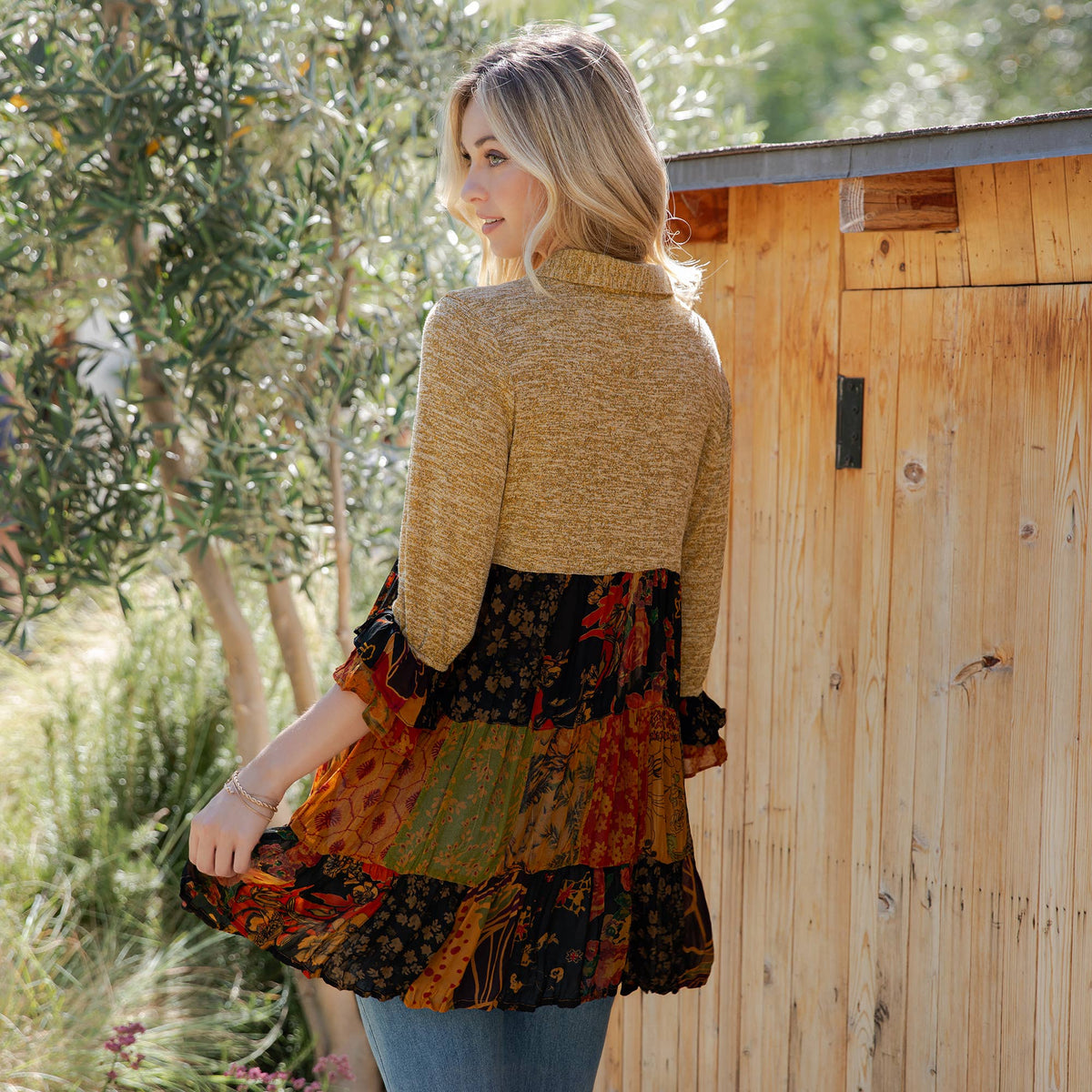 Young Threads - 3/4 Ruffle Sleeves Western Blouse Top (New Color)