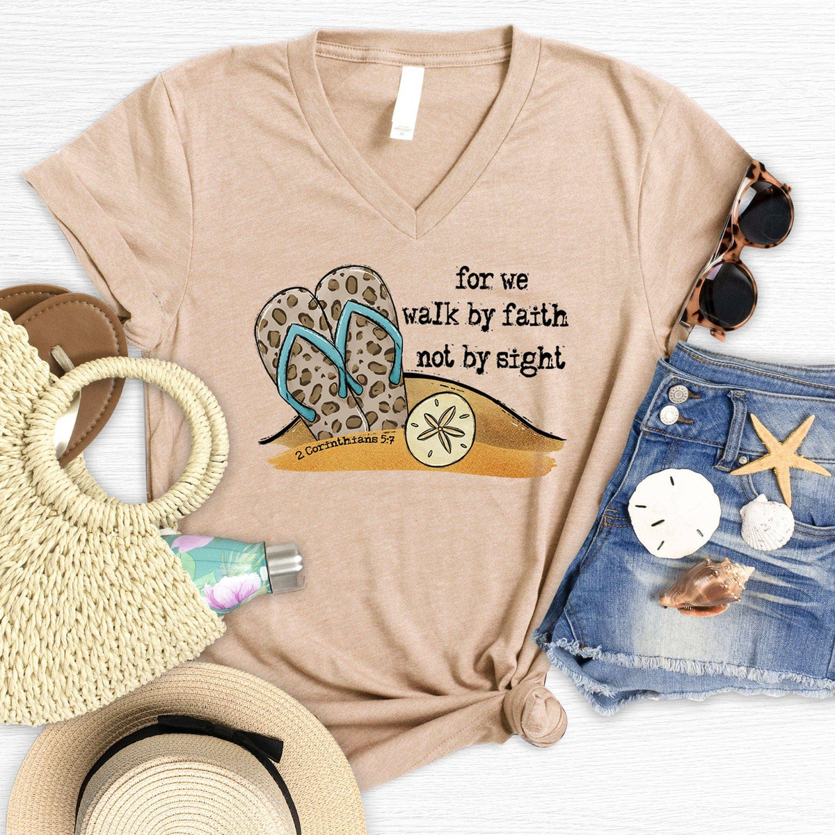 Love in Faith - For We Walk By Faith V-Neck