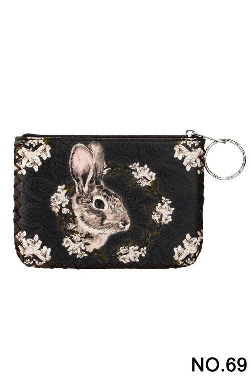 Ole - Rabbit Printed Coin Purse HB0665 - NO.69BK