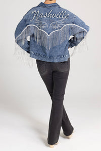 Miss Me-Nashville Fringe Denim Jacket